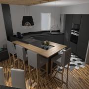 Cuisine Moderne Gris Anthracite Mat Et Bois Massif